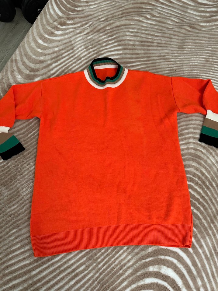 Renkli Kadın Uzun Kollu Triko Kazak - Görsel 2