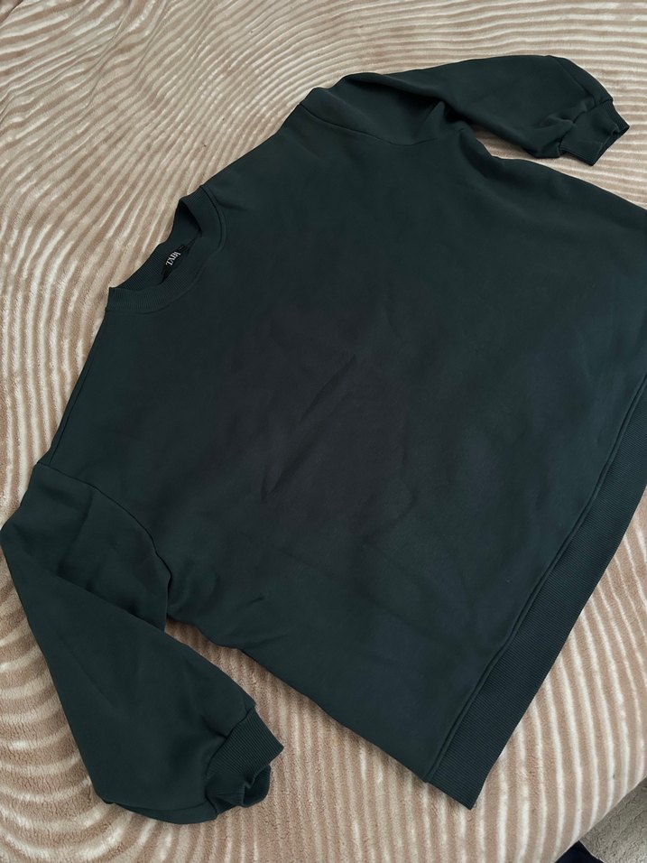 Haki Kadın Basic Sweatshirt - Görsel 2