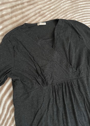 Gri Uzun Kollu Lohusa Elbisesi - Görsel 2