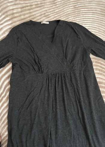 Gri Uzun Kollu Lohusa Elbisesi - Görsel 3