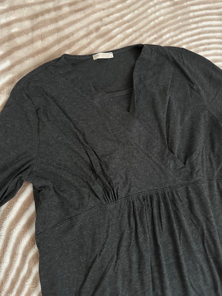 Gri Uzun Kollu Lohusa Elbisesi - Görsel 2