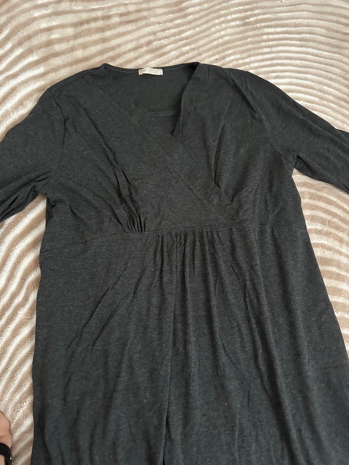 Gri Uzun Kollu Lohusa Elbisesi - Görsel 3