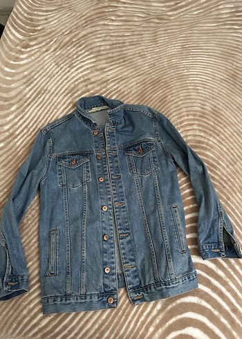 Kadın Mavi Düğmeli Denim Ceket - Görsel 2