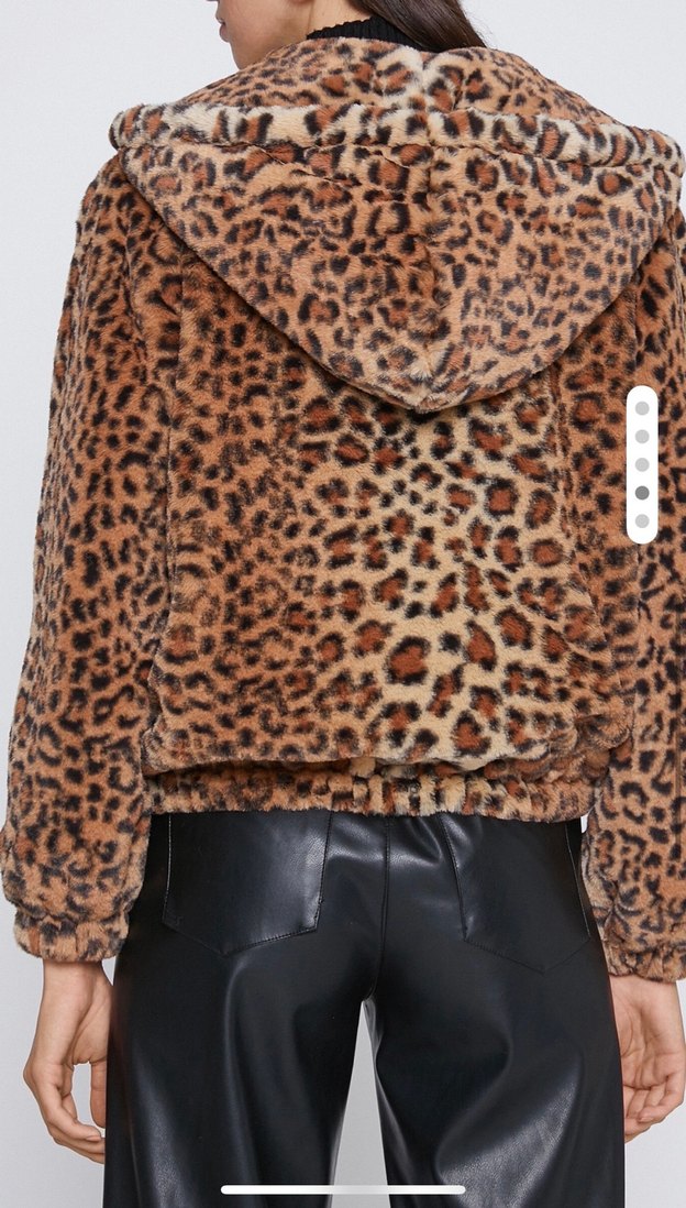Koton Kapüşonlu Leopar Peluş Ceket - Görsel 3