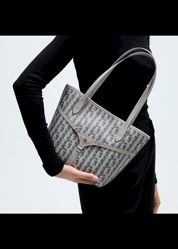 Manc Gri Monogram Çanta - Görsel 2