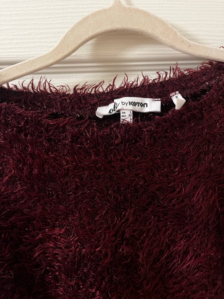 Koton Bordo Mini (Crop) Triko Kazak - Görsel 3