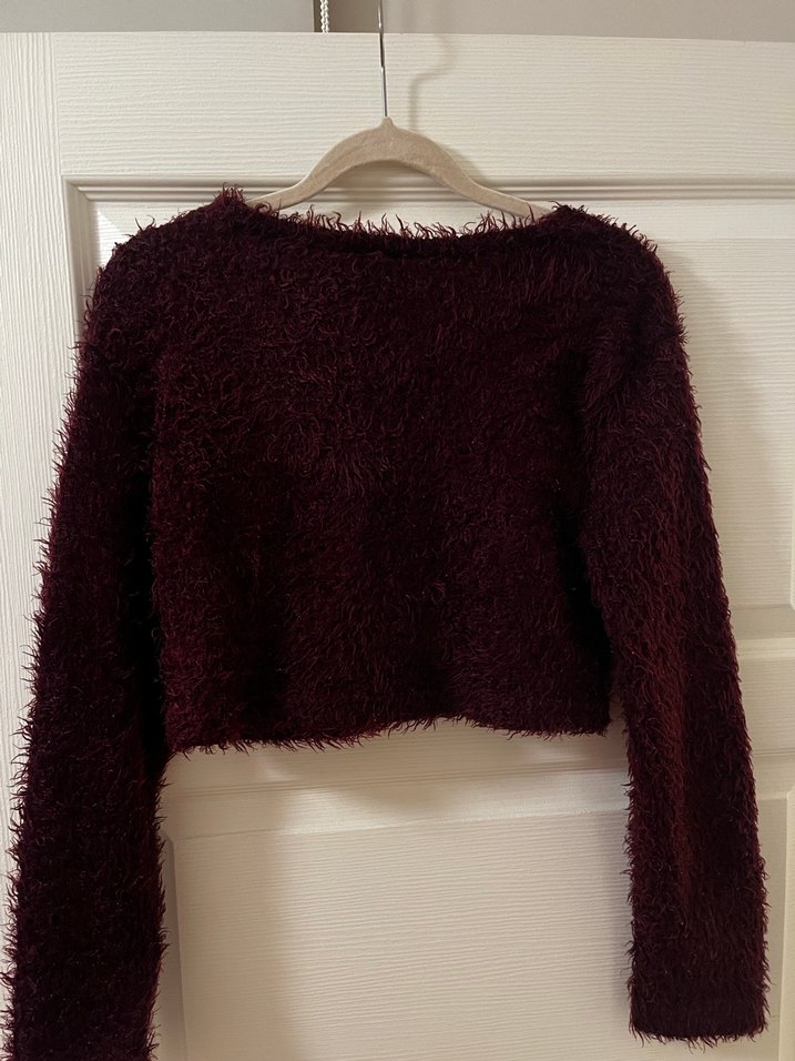 Koton Bordo Mini (Crop) Triko Kazak - Görsel 4