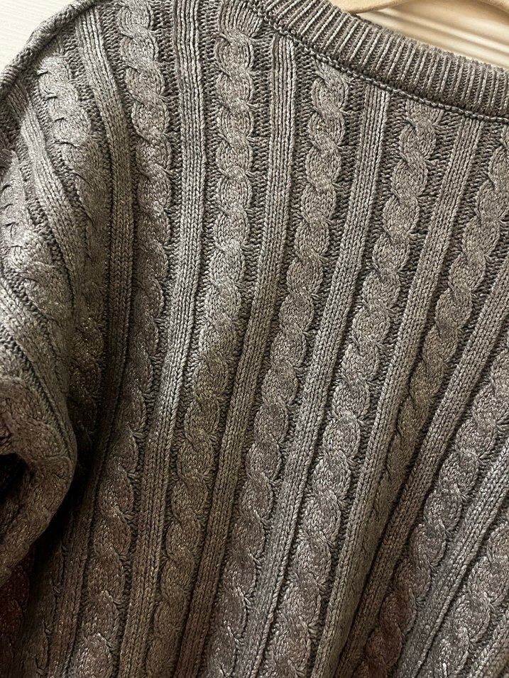 Gri Parıltılı Örgü Kadın Kazak Uzun Kollu - Görsel 2