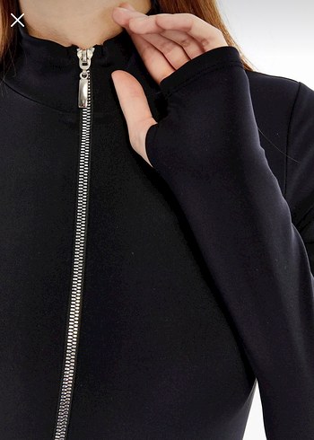 Metal Fermuarlı Siyah Uzun Kollu Tulum - Görsel 3