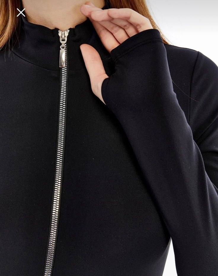 Metal Fermuarlı Siyah Uzun Kollu Tulum - Görsel 3