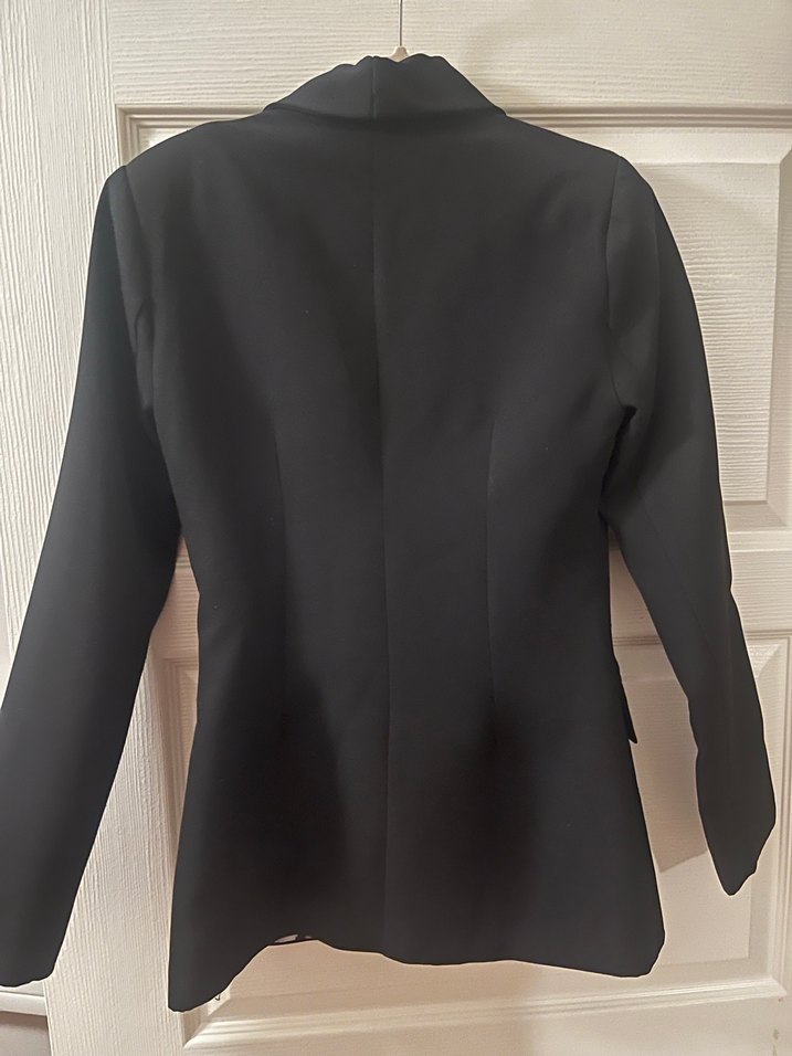 Düğmeli Siyah Kadın Blazer Ceket - Görsel 2