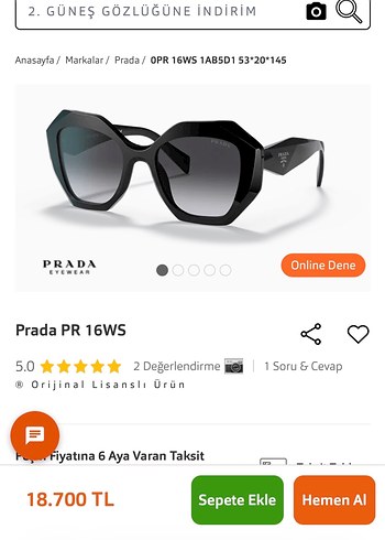 Orijinal Prada Güneş Gözlüğü - Görsel 10