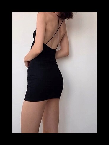 xs Beden H&M Siyah Dekolte Mini Elbise