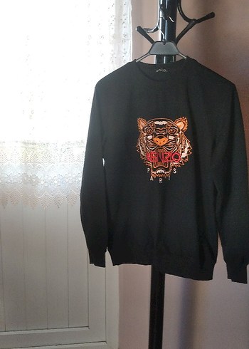 Siyah Kenzo Kaplan Baskılı Sweatshirt