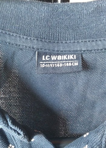 10 Yaş Beden Lacivert Desenli Erkek Çocuk Polo Tişört