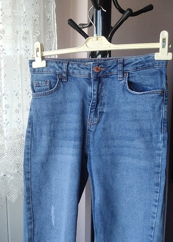 fit Kesim Mavi Kadın Denim kapri