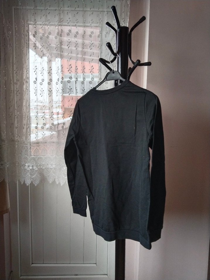 Çocuk Siyah Baskılı Uzun Kollu Sweatshirt - Görsel 2