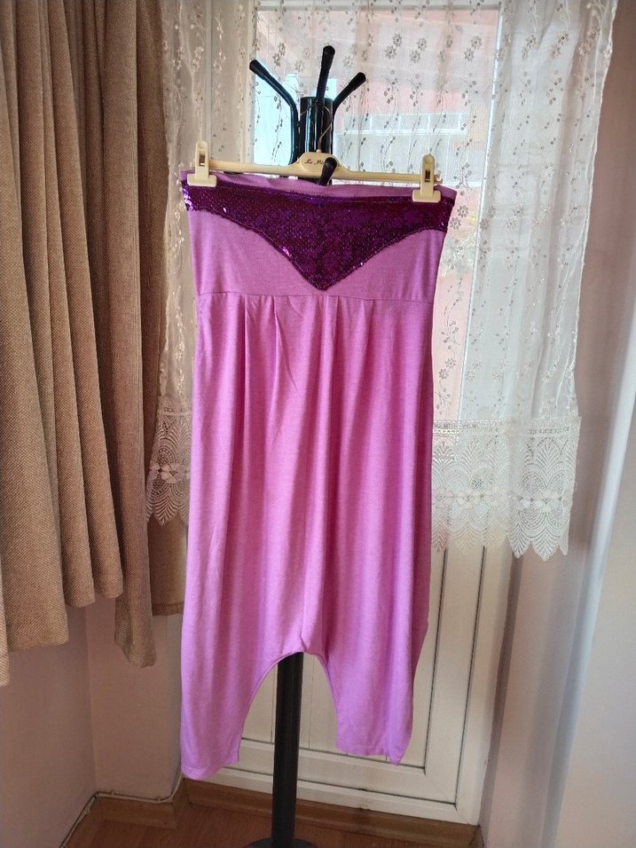 Pembe Bohem Straplez Uzun tulum - Görsel 2