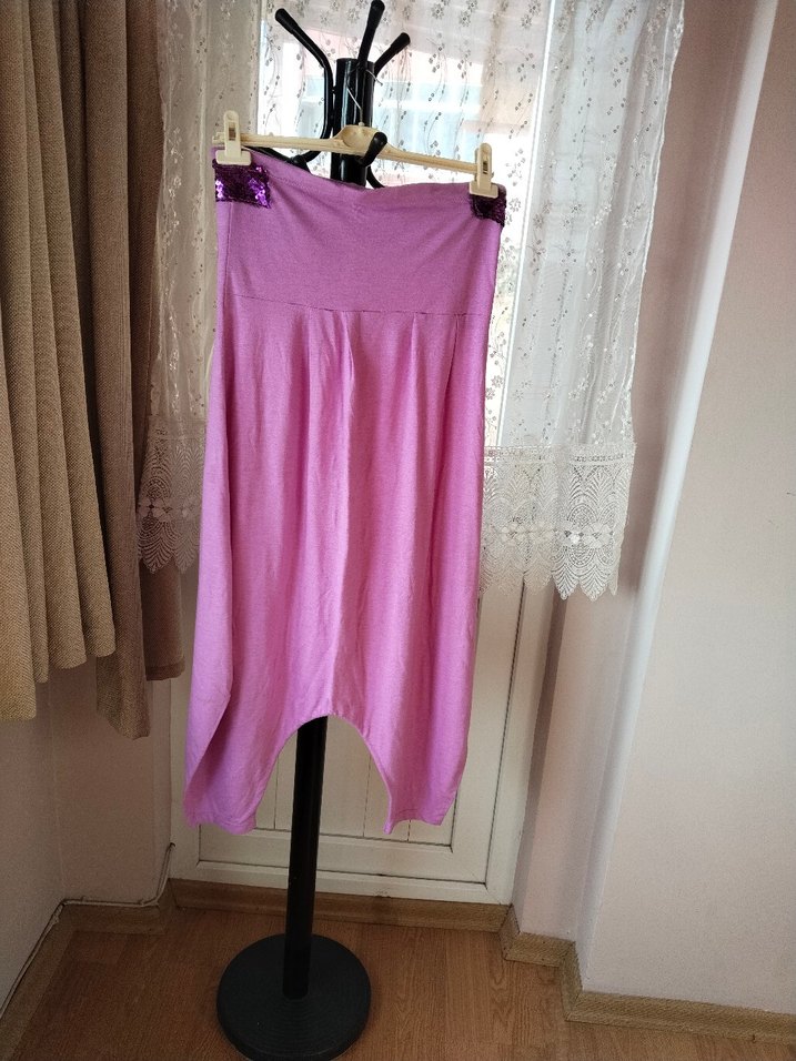 Pembe Bohem Straplez Uzun tulum - Görsel 3