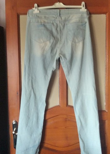 Mavi Düğmeli Normal Boy erkek Kot Pantolon