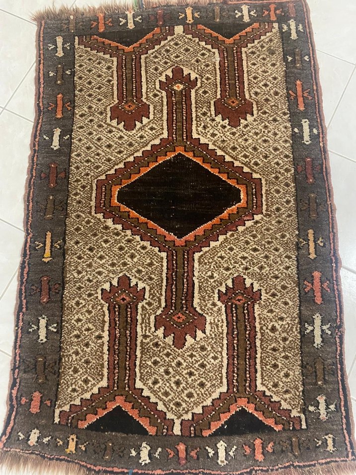 Kahverengi Desenli Geleneksel Halı - Görsel 2