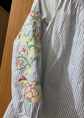 Nakışlı, Pilili, Bohem Kadın Bluzu - Görsel 2