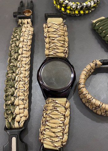 Erkekler İçin Khaki Renkli Punk Tarzı Bileklik paracorcord kamp - Görsel 4