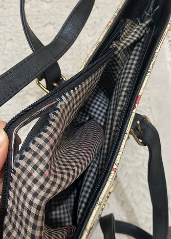 Beyaz Paris Baskılı Deri Kadın Çanta - Görsel 5