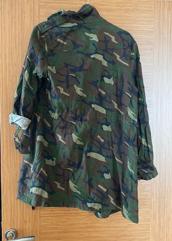 Kadın Kamuflaj Uzun Kol Düğmeli Ceket - Görsel 3