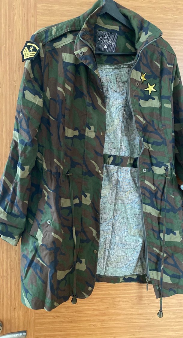 Kadın Kamuflaj Uzun Kol Düğmeli Ceket - Görsel 2