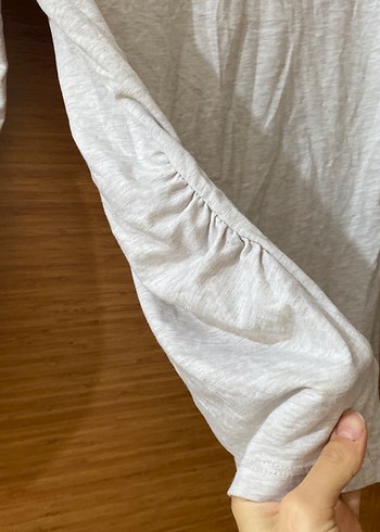 Gri Bebek Baskılı Hamile Bluzu - Görsel 5