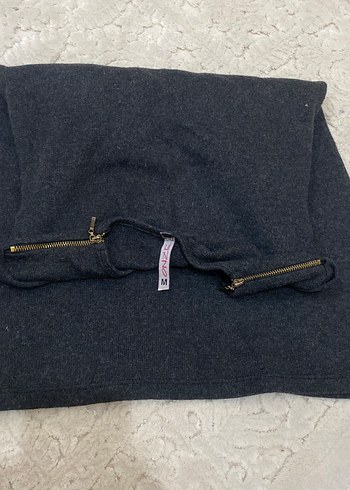 Gri Yün Kadın Triko Uzun Kollu - Görsel 4