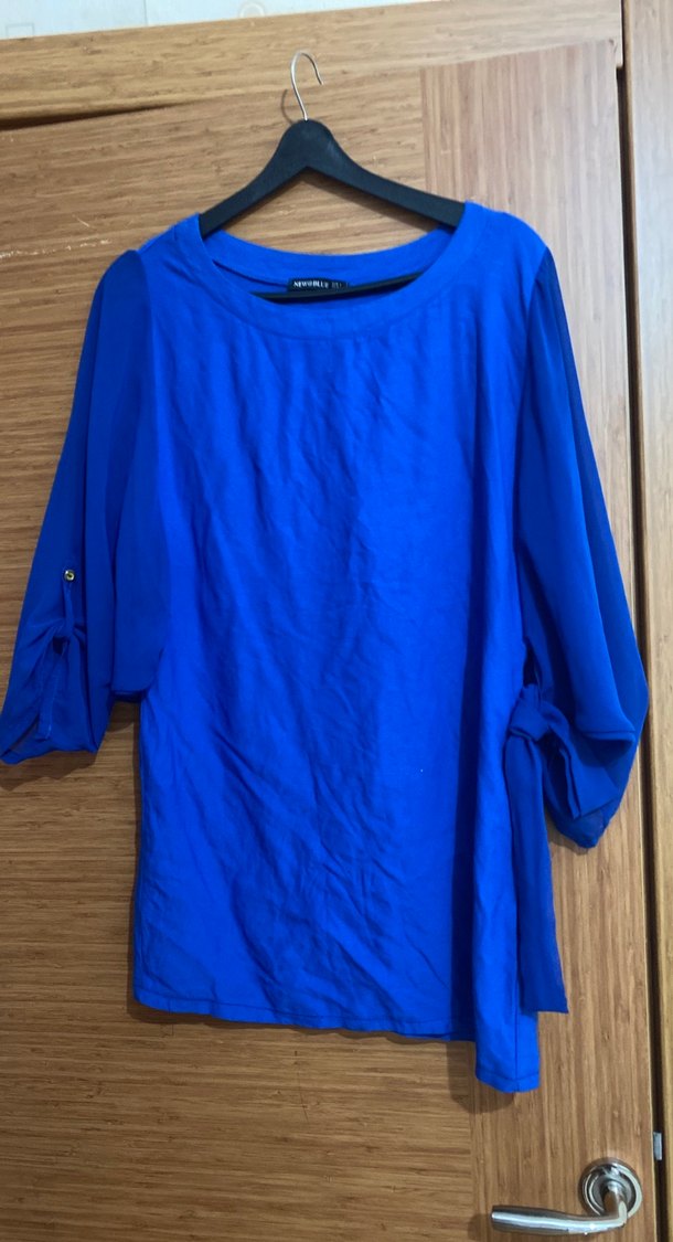 Mavi Salaş Uzun Kollu Kadın Bluz - Görsel 3