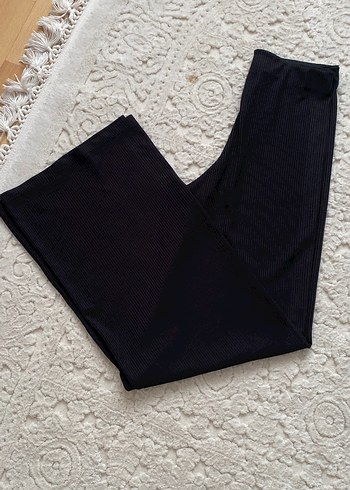 Siyah Bol Kesim Kadın Kumaş Pantolon - Görsel 4