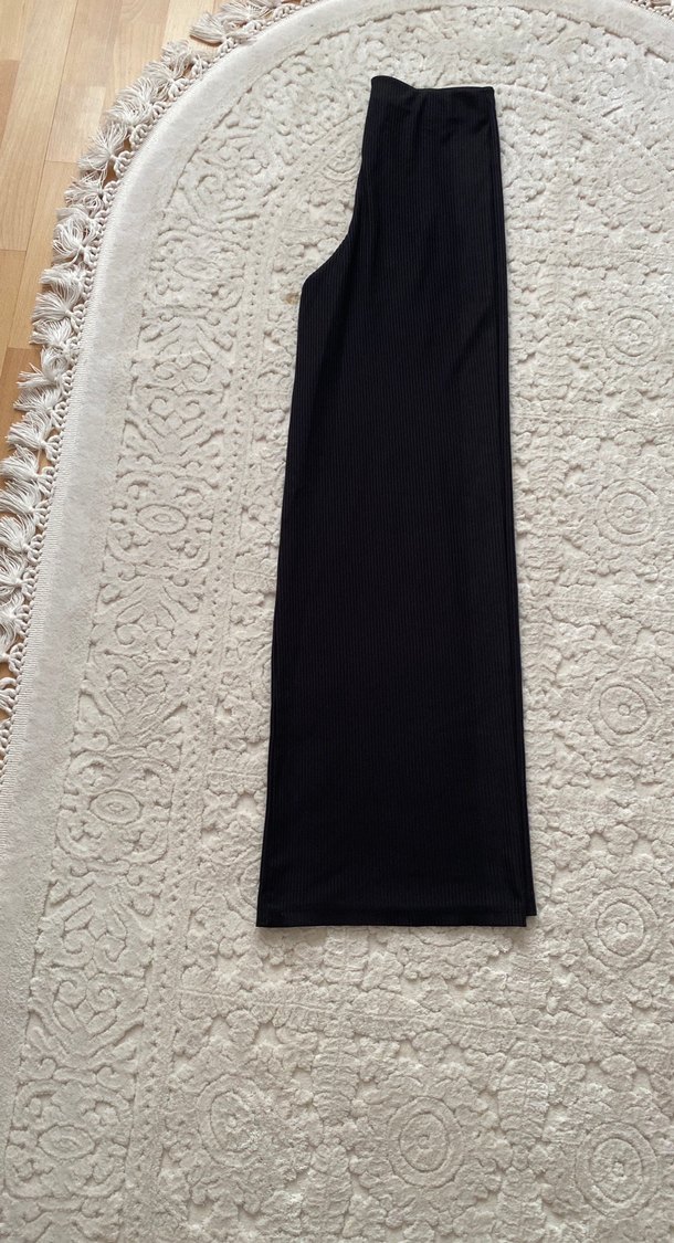 Siyah Bol Kesim Kadın Kumaş Pantolon - Görsel 3