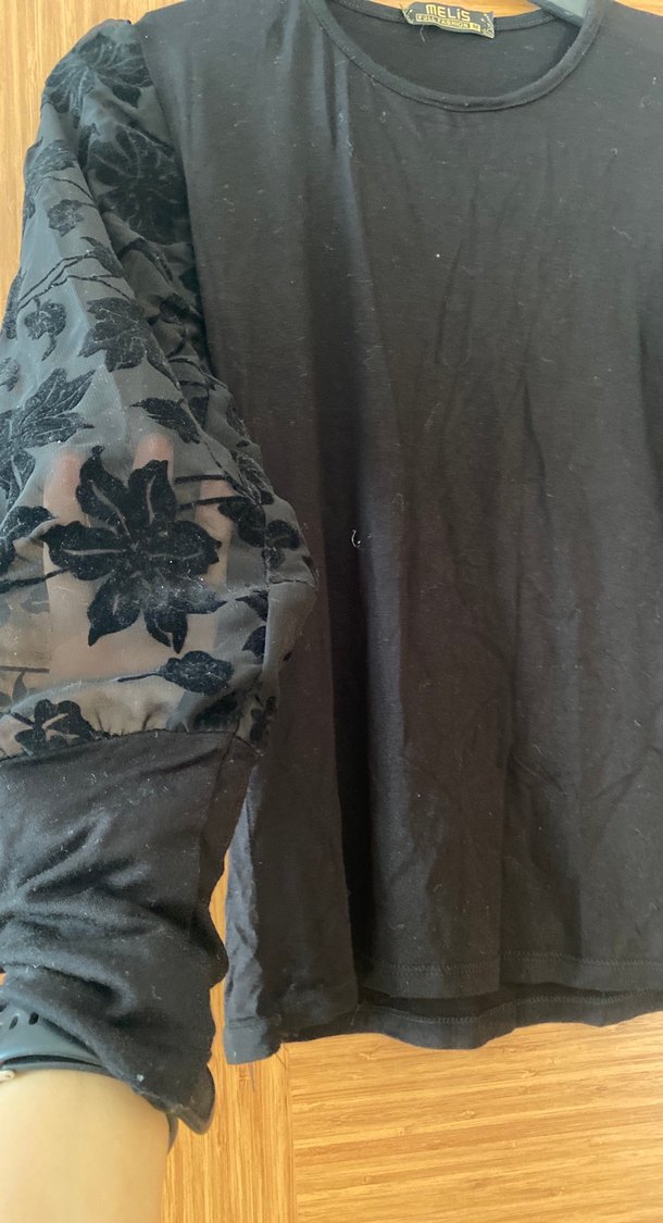 Siyah Uzun Kollu Kadın Bluz - Görsel 3