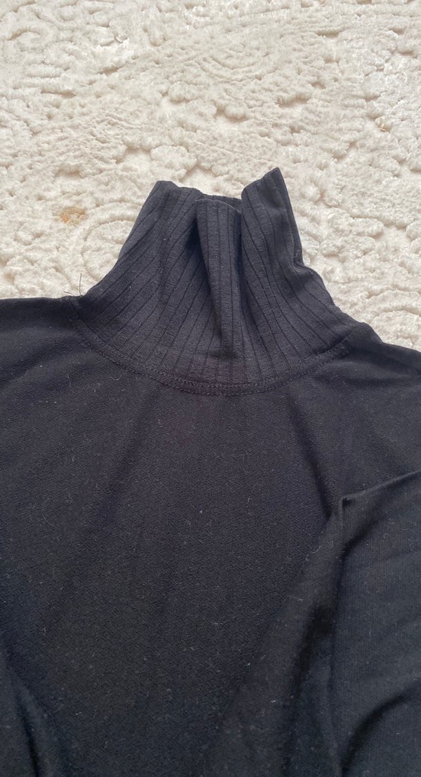 Siyah Yarım Balıkçı Yaka Kadın Kazak - Görsel 2