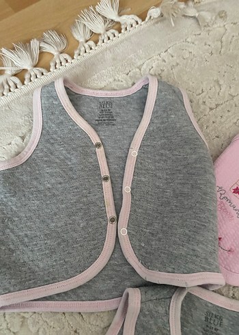 Kız Çocuk Gri Triko Düğmeli Yelek 3 adet - Görsel 3