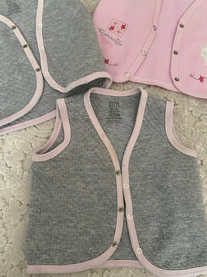 Kız Çocuk Gri Triko Düğmeli Yelek 3 adet - Görsel 4