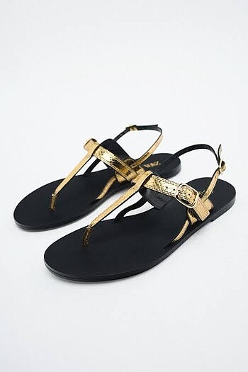 Zara Zara Düz Metalik Sandalet