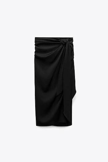 Zara Zara Düğümlü Midi Etek