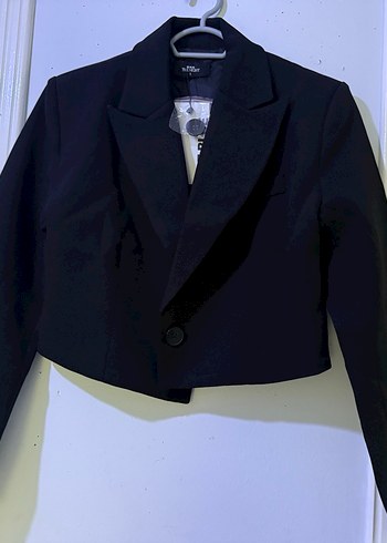 BE BLUE-Siyah Crop Blazer(S)