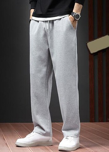 ????Gri Düz Paça Jogger Eşofman Altı ????