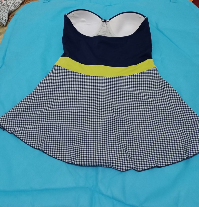 S-M Düğmeli Lacivert Kadın Mayo - Görsel 3