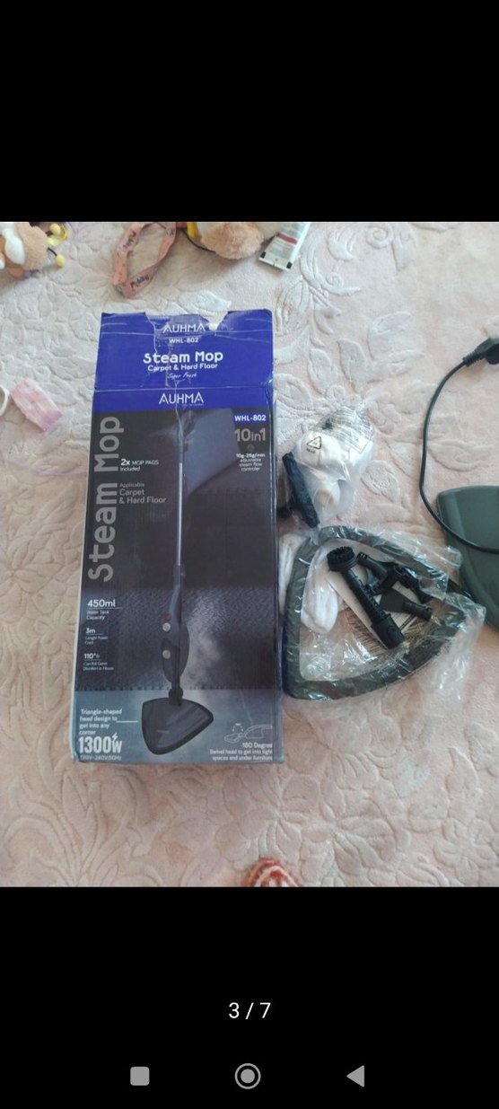 AUHMA Siyah Buharlı Temizleyici Mop sıfır - Görsel 3