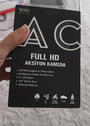 Full HD Aksiyon Kamera 2" LCD, 500mAh Batarya sıfır kutusunda - Görsel 2