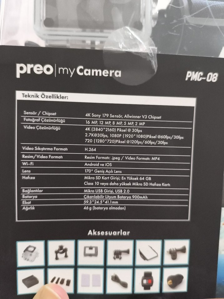 Preo 4K Wi-Fi Aksiyon Kamerası Beyaz - Görsel 4