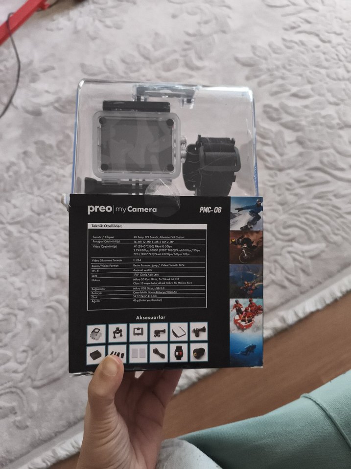 Preo 4K Wi-Fi Aksiyon Kamerası Beyaz - Görsel 3