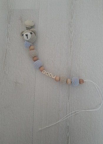 Gri Ayıcık Figürlü Emzik Askısı - Görsel 2