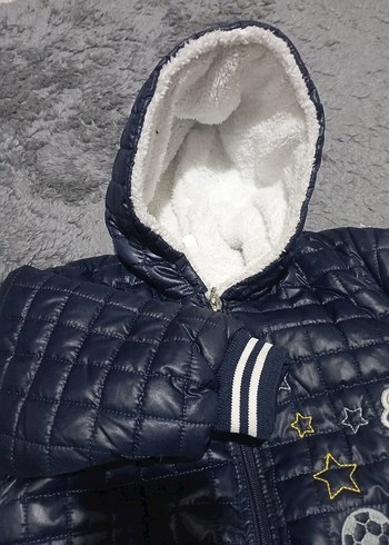 Lacivert Kapüşonlu Erkek Bebek Tulumu - Görsel 4